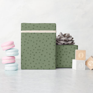 Modern Sage Green and white Small Polka Dot Wrapping Paper
