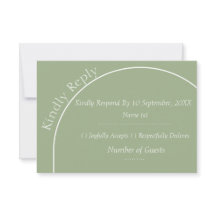 Modern Sage Green Arch Wedding RSVP Response Cards