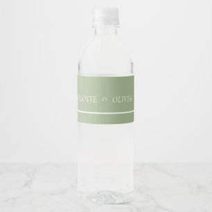 Modern Sage Green Arch Wedding Water Bottle Labels