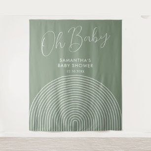 Modern Sage Green Baby Shower Backdrop