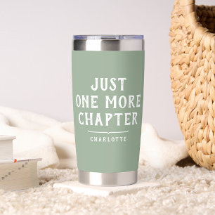Modern Sage Green Book Lover's Saying Gift Insulated Tumbler