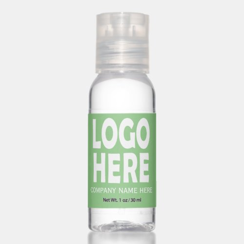 Modern sage green business logo promotional hand sanitizer