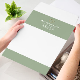 Modern Sage Green Business Logo Shipping Envelope Mailers