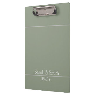 Modern Sage Green Business Office Name Custom Clipboard
