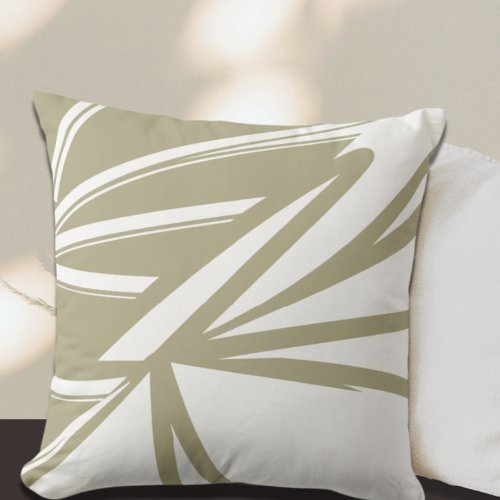  Modern Sage Green Color Block Throw Pillow