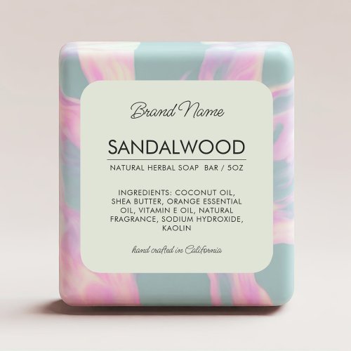 Modern sage green cosmetics soap ingredients label