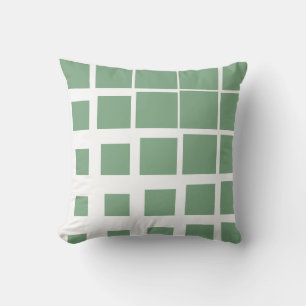 Modern Sage Green Deconstructed Plaid Abstract Geo Throw Pillow