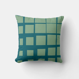 Modern Sage Green Deconstructed Plaid Abstract Geo Throw Pillow