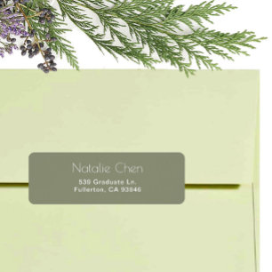 Modern Sage Green Elegant Fonts Label