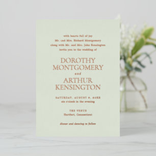 Modern Sage Green Elegant Wedding Foil Invitation