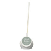 Modern Sage Green Elegant White Script Wedding Cake Pops (Front)