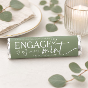 Modern Sage Green "Engage Mint" Hand Drawn Wedding Breath Savers® Mints