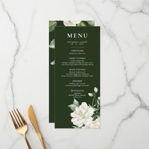 Modern Sage Green Eucalyptus Details Menu Wedding