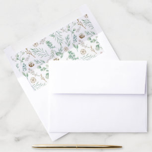 Modern Sage Green Eucalyptus Envelope Liner