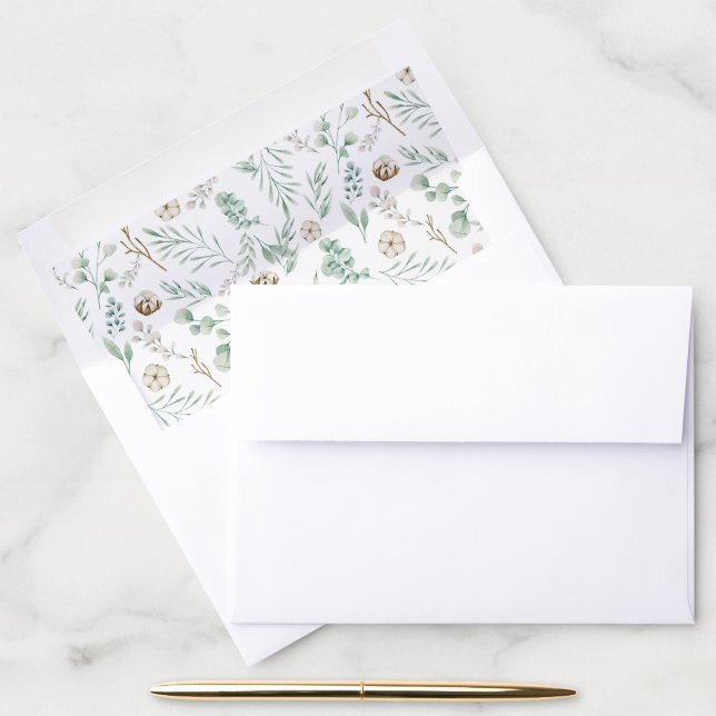 Modern Sage Green Eucalyptus Envelope Liner (Desk)