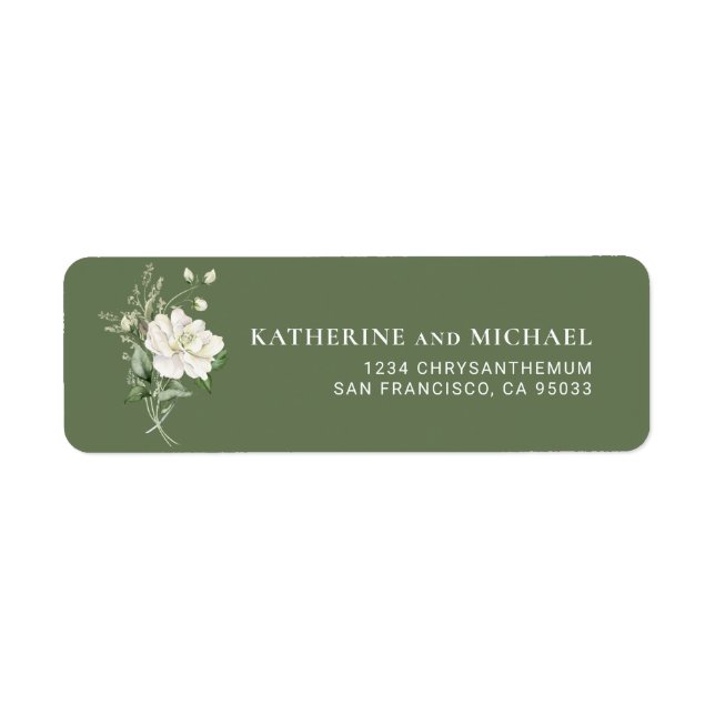 Modern Sage Green Eucalyptus Wedding Address Label (Front)