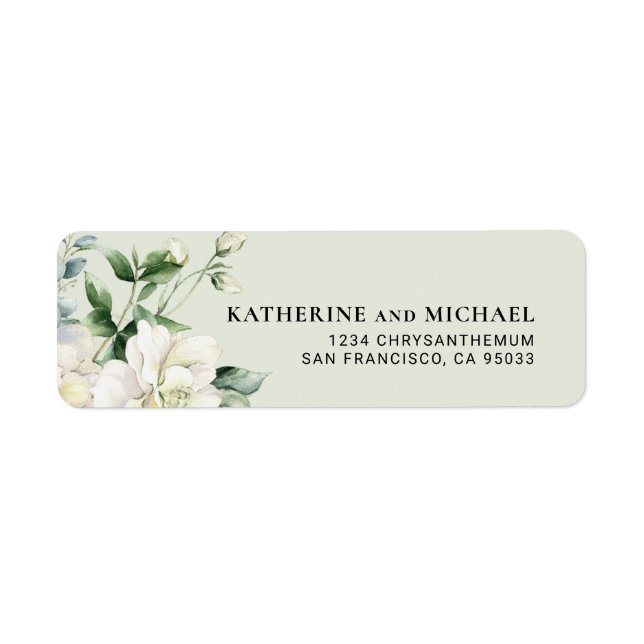 Modern Sage Green Eucalyptus Wedding Address Label (Front)
