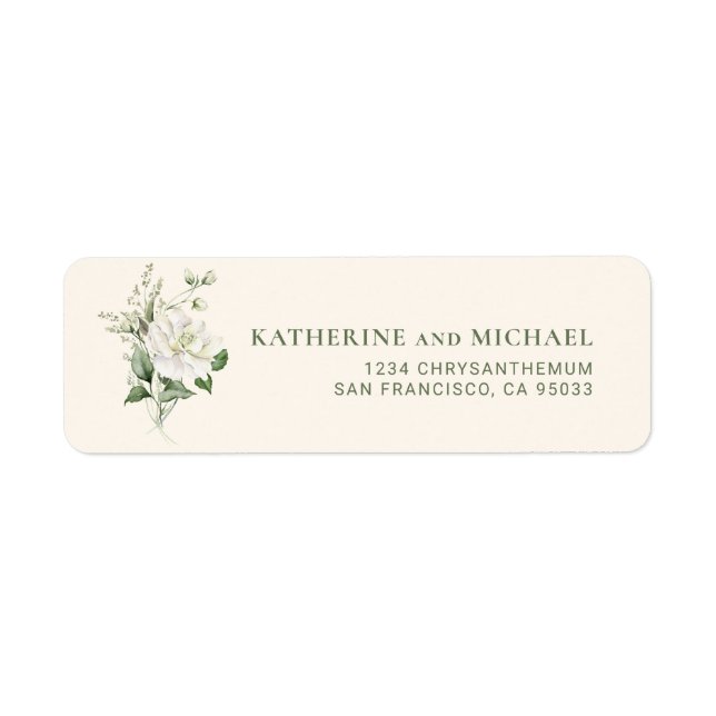 Modern Sage Green Eucalyptus Wedding Address Label (Front)