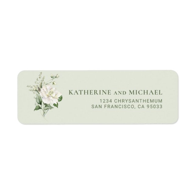 Modern Sage Green Eucalyptus Wedding Address Label (Front)