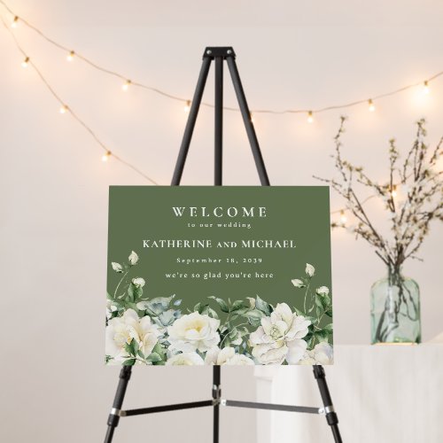 Modern Sage Green Eucalyptus Wedding  Welcome Sign