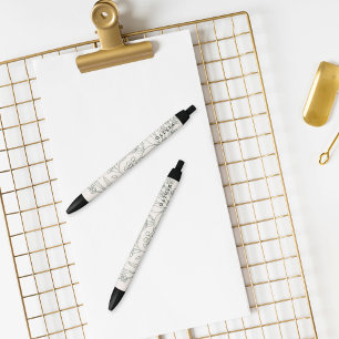 Modern Sage Green Flowers Herbs Boho Pattern Pen