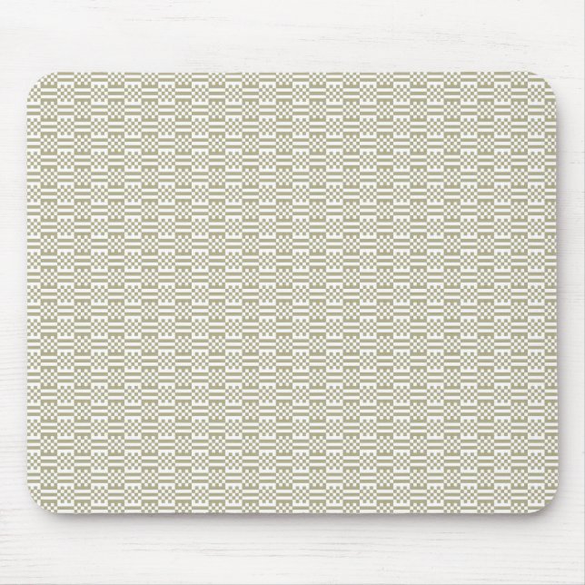 Modern Sage Green Geometric Pattern Mouse Pad (Front)