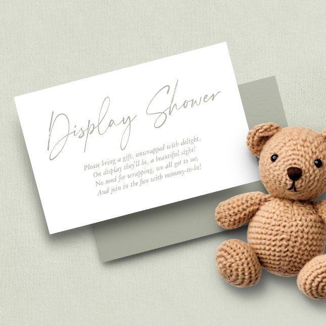 Modern Sage Green Handwritten Display Shower Enclosure Card (Creator Uploaded)