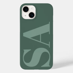 Modern sage green initial minimal contemporary Case-Mate iPhone 14 case