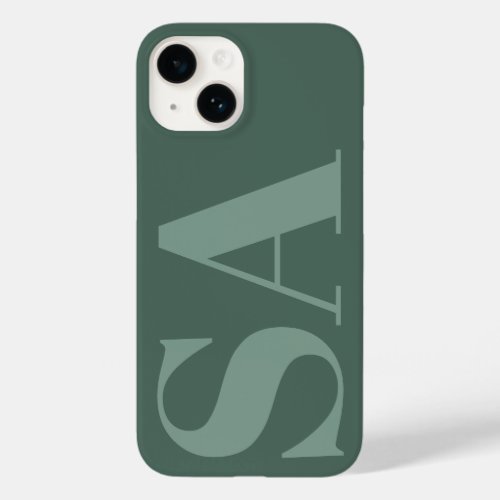 Modern sage green initial minimal contemporary Case_Mate iPhone 14 case