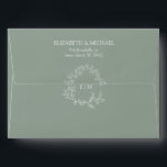Modern Sage Green Leafy Crest Monogram Wedding Envelope<br><div class="desc">We're loving this trendy, modern sage green wedding envelope! Simple, elegant, and oh-so-pretty, it features a hand drawn leafy wreath encircling a modern wedding monogram. Veiw suite here: https://www.zazzle.com/collections/sage_green_leafy_crest_monogram_wedding_invitation-119735143483526238 Contact designer for matching products to complete the suite, OR for color variations of this design. Thank you sooo much for supporting...</div>