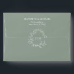 Modern Sage Green Leafy Crest Monogram Wedding Envelope<br><div class="desc">We're loving this trendy, modern sage green wedding envelope! Simple, elegant, and oh-so-pretty, it features a hand drawn leafy wreath encircling a modern wedding monogram. Veiw suite here: https://www.zazzle.com/collections/sage_green_leafy_crest_monogram_wedding_invitation-119735143483526238 Contact designer for matching products to complete the suite, OR for color variations of this design. Thank you sooo much for supporting...</div>
