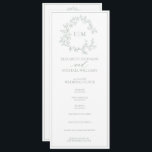 Modern Sage Green Leafy Crest Monogram Wedding Program<br><div class="desc">We're loving this trendy, modern sage green a formal wedding ceremony program hand fan! Simple, elegant, and oh-so-pretty, it features a hand drawn leafy wreath encircling a modern wedding monogram. It is personalized in elegant typography, and accented with hand-lettered calligraphy. Finally, it is trimmed in a delicate frame. To make...</div>