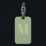 Modern Sage Green Minimal Monogram Initial Name Luggage Tag<br><div class="desc">Sage Green Modern Minimal Monogram Initial Purple Gray Name Luggage Tag</div>