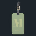 Modern Sage Green Minimal Monogram Initial Name Luggage Tag<br><div class="desc">Sage Green Modern Minimal Monogram Initial Purple Gray Name Luggage Tag</div>