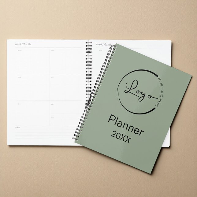 Modern Sage Green Minimalist Logo Professional Planner (Creator Uploaded)