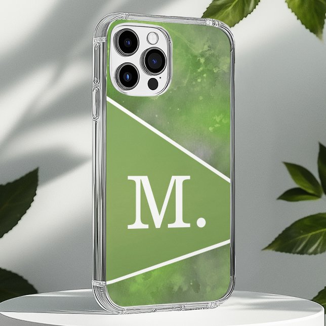 Modern Sage Green Monogram Case-Mate iPhone Case (Creator Uploaded)
