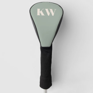 Modern Sage Green Monogram Initials Personalized Golf Head Cover