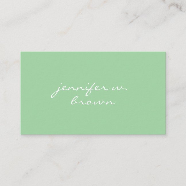 Modern Sage Green Personal Branding Minimalist Business Card
