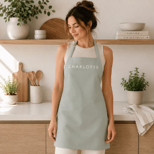 Modern Sage Green Personalized Apron