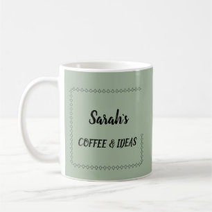 Modern Sage Green Personalized Coffee Mug