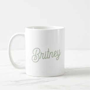 Modern Sage Green Personalized Monogram and Name Coffee Mug