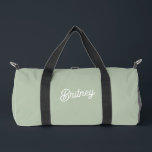 Modern Sage Green Personalized Monogram and Name  Duffle Bag<br><div class="desc">The Modern Sage Green Personalized Monogram and Name Duffle Bag combines elegance with practicality. Featuring a calming sage green hue, this duffle bag can be customized with a monogram and name for a personal touch. It's perfect for travel, gym sessions, or weekend getaways, offering ample space and stylish design. The...</div>