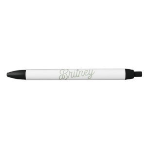 Modern Sage Green Personalized Monogram and Name  Pen