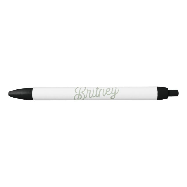Modern Sage Green Personalized Monogram and Name  Pen (Front)