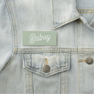 Modern Sage Green Personalized Monogram and Name  Tag