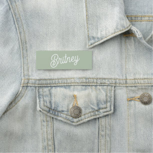Modern Sage Green Personalized Monogram and Name  Tag