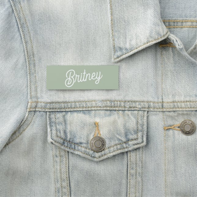 Modern Sage Green Personalized Monogram and Name  Tag (In Situ)