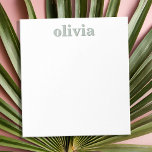Modern Sage Green Personalized Name Notepad<br><div class="desc">Create your own personalized notepad with custom initial name in sage green color and modern minimalist typography.</div>