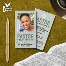 Modern Sage Green Photo QR Logo Church Pastor
