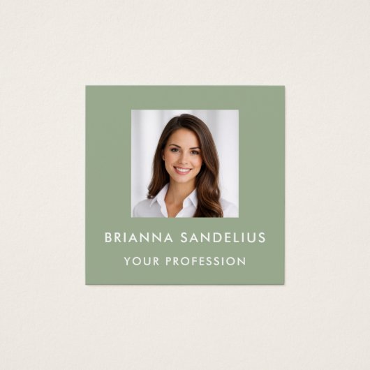 Modern Sage Green Photo Template Professional (Front)